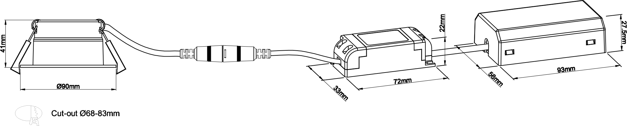 HiluX DS8 technical drawing with dimensions