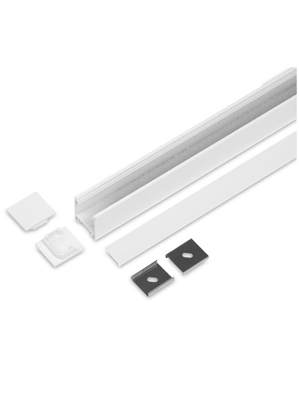 Profilé aluminium - Modèle L - ruban LED 20 mm - Blanc