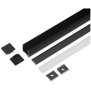 Aluminium Profile – Model L – 20mm LED Strip – Black