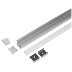 Alumiiniprofiili - Model L (Recessed) - 20 mm LED-nauha - alumiini