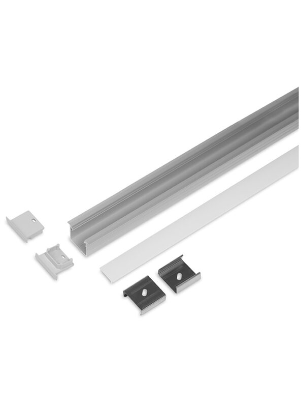 Alumiiniprofiili - Model L (Recessed) - 20 mm LED-nauha - alumiini