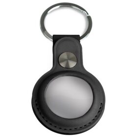 Airtag Keyring – Leather – Black