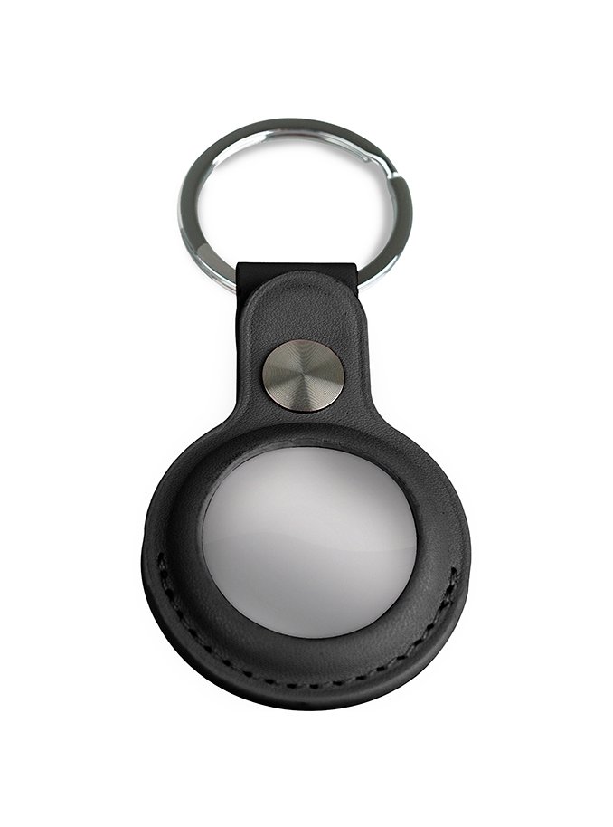 Airtag Keyring – Leather – Black