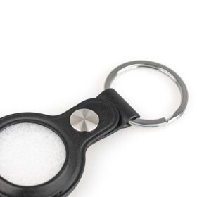 Airtag Keyring – Leather – Black
