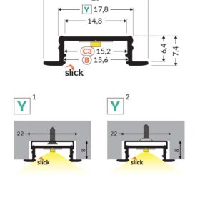 Profilé aluminium - Modèle G pour Philips Hue et WiZ - Alu