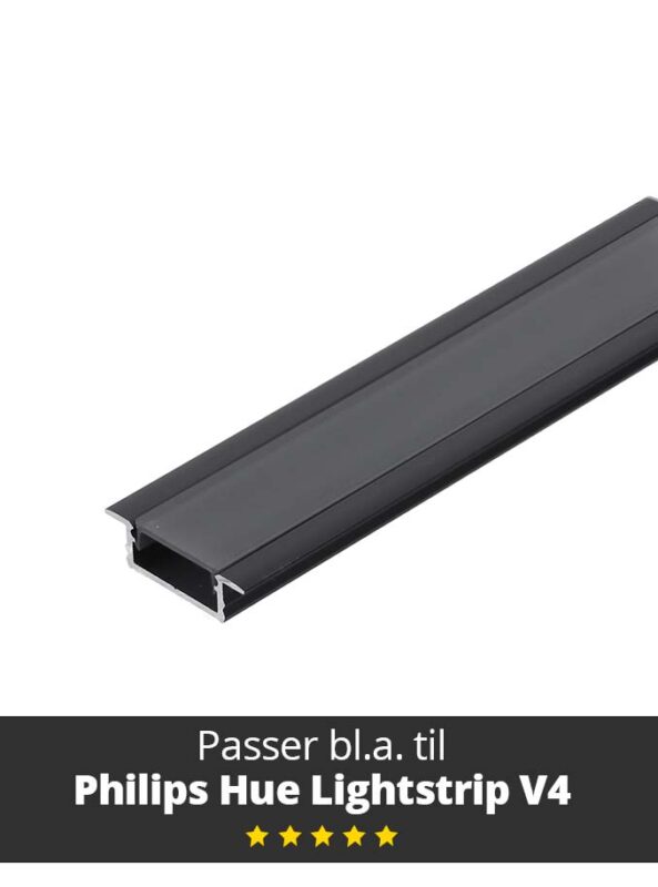 Aluminum Profile – Model G for Philips Hue and WiZ – Black
