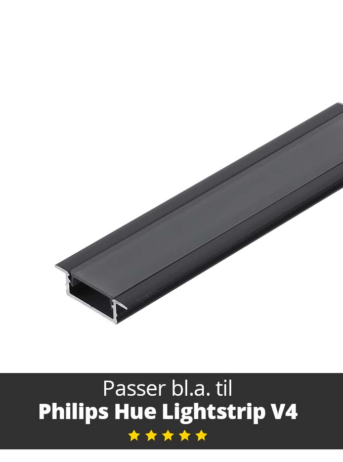 Aluminum Profile – Model G for Philips Hue and WiZ – Black