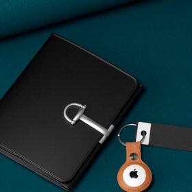 Airtag Keyring – Leather – Red