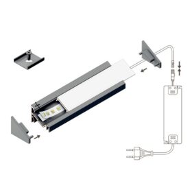 Aluminiumprofil - Modell C für Philips Hue und WiZ - Schwarz