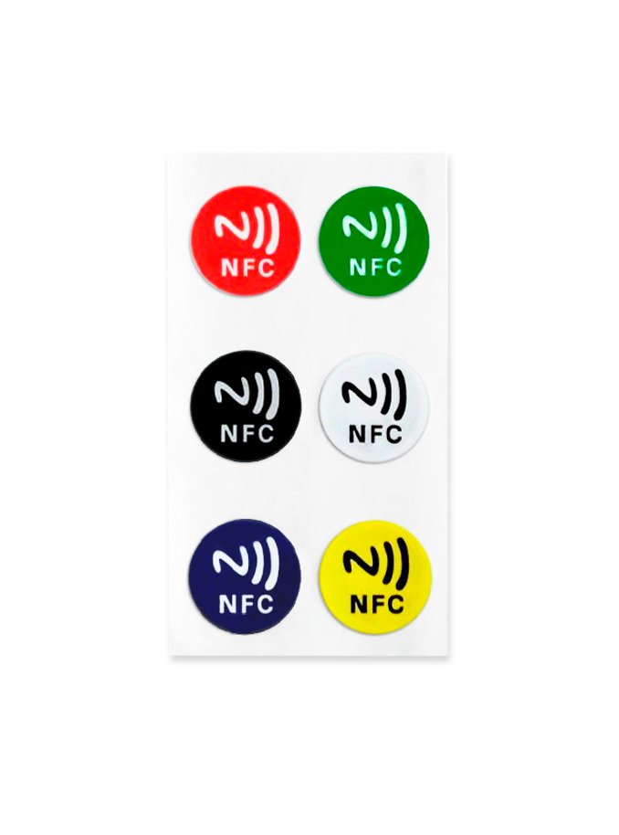 NFC Tag – NTAG213 – Colored Stickers – 6 pcs