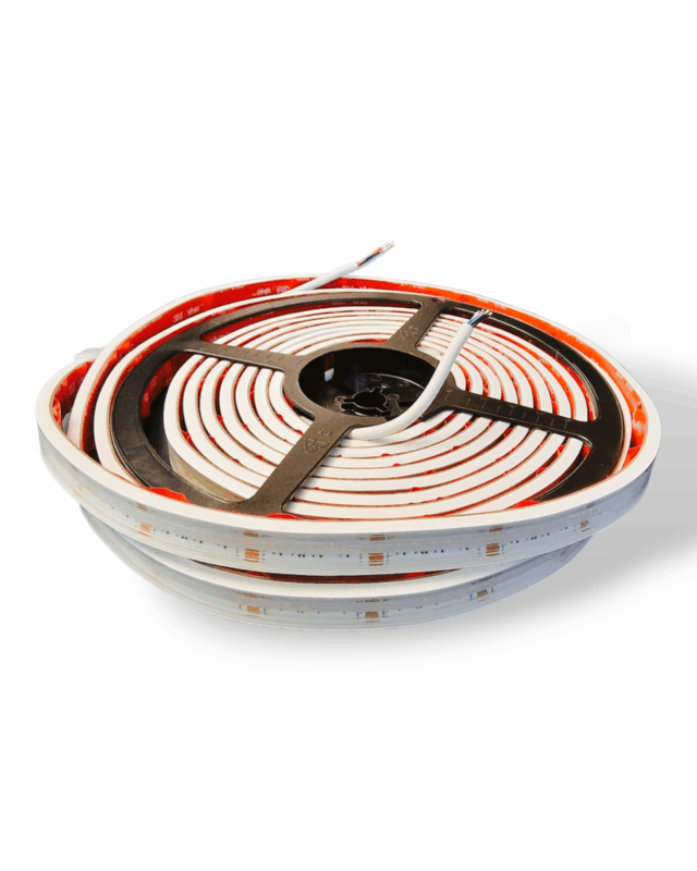 HiluX RGBW COB LED Strips – 24V – 16W – 620lm/m – RGB+2700K – CRI90+ – 5m – IP67