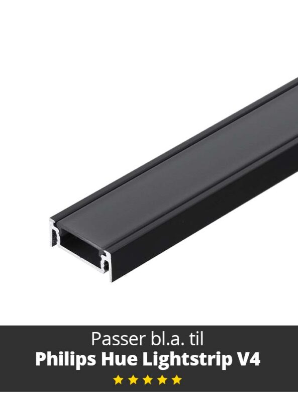 Profilo in alluminio - modello S per Philips Hue e WiZ - nero