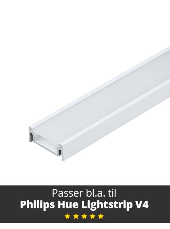 Aluminium Profile – Model S for Philips Hue and WiZ – White