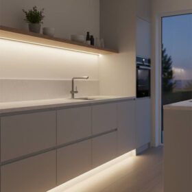 HiluX COB LED strip used as kitchen under-cabinet lighting