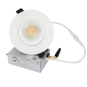 HiluX DS4 US recessed downlight in white, front view, Powered by Shelly