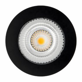 HiluX D1 Gen3 black recessed spotlight, close-up of the front with the reflector and LED