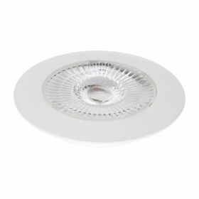 HiluX D1 Gen3 white recessed spotlight seen from an angle, showing the slim front ring