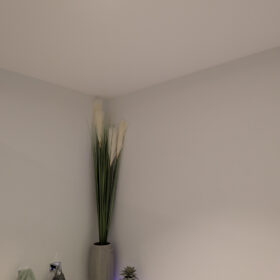 HiluX D8 Tilt360 white recessed spotlight installed in a bathroom ceiling
